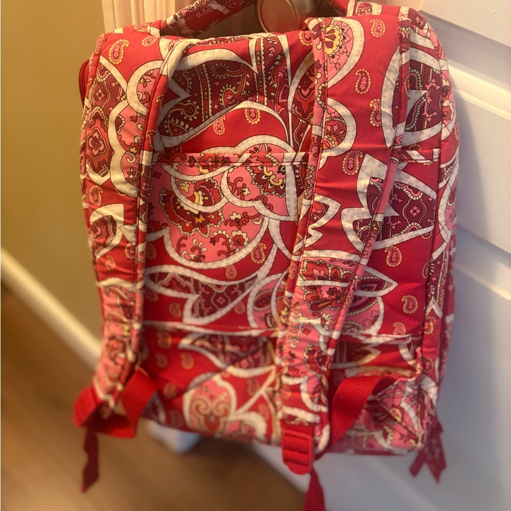 Vera Bradley Quilted Red and Pink Backpack - Picture 2 of 2